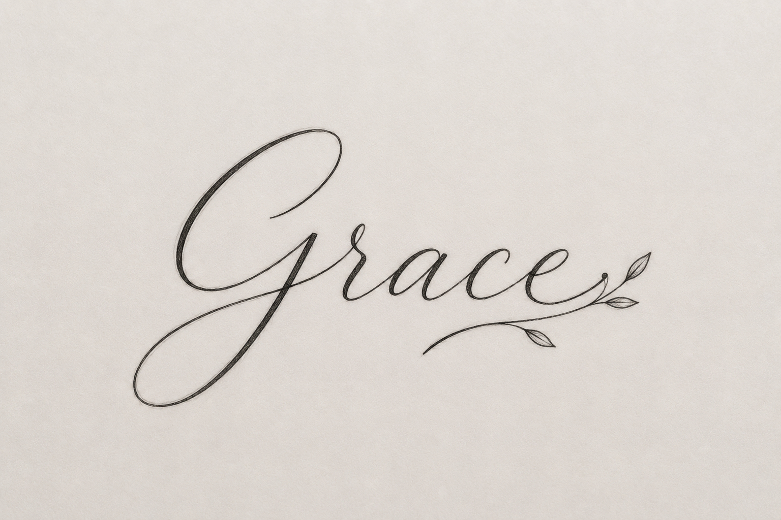 Fine-line Grace script tattoo design